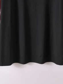 Seusyu Casual Loose Knit Textured Sadu Pattern Printed Plus Size T-Shirt, Versatile For Spring & Autumn - Multicolor - View 5