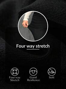 Flexra Quần jean ống đứng dệt kim dáng rộng dành cho nữ cỡ lớn - màu đen - Xem 8