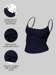 Airaco 2pcs Summer Casual Solid Color Fitted Camisole - Multicolor - View 3