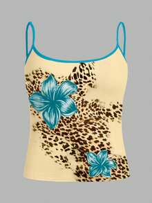 Lalippa Women's Digital Print Positioning Burn-Out Camisole - Multicolor - View 4