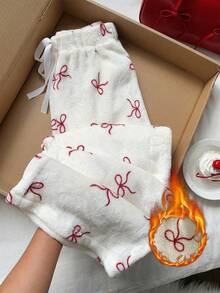 Comfortcana Quần nỉ in hình bướm trắng ấm cỡ lớn, mùa thu/đông - trắng - Xem 3