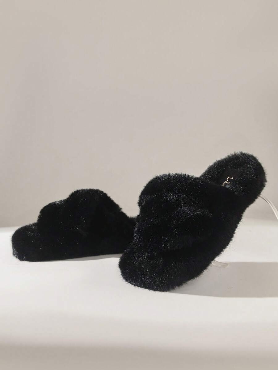 Solecia 女士毛绒休闲保暖家居拖鞋