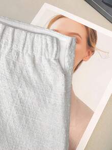 GlowEve CURVE Váy xếp ly trang trí màu trơn thanh lịch dành cho nữ cỡ lớn - trắng - Xem 4