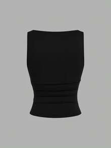 Sweetra Bộ 2 món áo tank top crop không tay tối giản thời trang cỡ lớn. - Nhiều màu - Xem 20