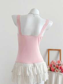 SHEIN EZwear 女士夏季无袖上衣，时尚，适合夏天 - 粉色 - 查看 2