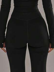 Musera Sport Cross Front Leggings Co-Ord Bottom Only Padel Autumn Fall Winter Activewear Sport Gym Workout Alloy - Black - View 2