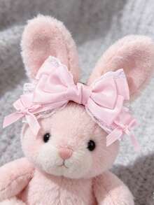 ROMWE J-Fashion 1. Kẹp tóc hình nơ màu hồng, kiểu dáng dễ thương và ngọt ngào, viền ren trắng, kẹp tóc đính ngọc trai và đá quý thủ công theo phong cách Lolita dự tiệc trà. - Hồng - Xem 4