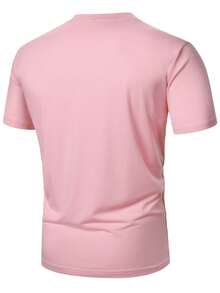 Manfinity Homme 男士时尚亮丽优雅休闲T恤 - 粉色 - 查看 2