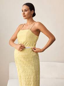 MaterniWear 两件套孕妇印花提花吊带背心和阔腿裤休闲套装