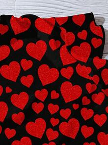 EMERY ROSE Áo sơ mi dáng rộng in hình trái tim lấp lánh cỡ lớn, thích hợp cho tiệc tùng - Nhiều màu - Xem 4