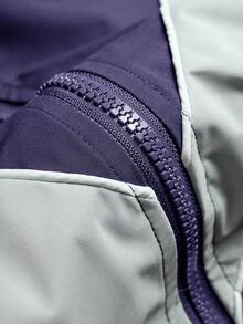 PAVTROS Áo khoác nam cổ đứng phối màu tương phản có khóa kéo - Màu tím - Xem 7