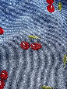 SHEIN MOD 女士樱桃刺绣做旧口袋休闲牛仔短裤，牛仔短裤，7月4日服装，茶会牛仔短裤，度假装扮，可爱夏季短裤，度假套装 - 中等水洗藍 - 查看 3