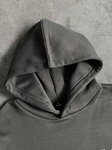 AXEPEAK Men's Numeric & Letter Print Long Sleeve Hoodie, - Black - View 4