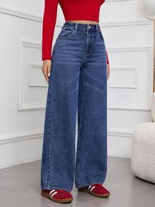 Rivivi Jeans casuales de pierna recta y holgados para uso diario - Azul - Ver 6