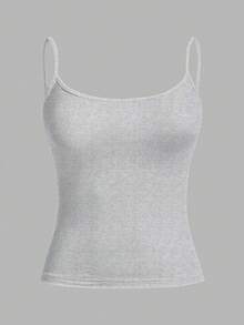 SHEIN PETITE 3pcs/Set Petite Women's Casual Fitted Camisole Tank Tops, Suitable For Summer,Summer Top - Multicolor - View 4