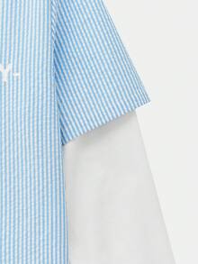 SWAVVY Áo sơ mi dài tay nam in họa tiết, kiểu dáng thường ngày. - Màu xanh lam - Xem 6