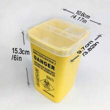 1/3PCS Sharpener Collection Bin, Black/Yellow Blade Drop Box, Sharpener Container Sharpener Disposal Box, Tattoo Waste Needle Disposal Box Convenient, Christmas Gifts, Tattoo,Simple Tool For The General Public And Tattoo Artists. Bedroom Accessories,Suitable For Professional Small Sharps Needle Disposal And Waste Tattoo Needle Disposal Container, Perfect For Home, Tattoo Salon, Embroidery, Barber Store Use - Multicolor - View 3