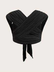 Truni 大码女士优雅纯黑色百搭露背吊带背心，多穿款式，适合约会、通勤、日常穿着/2026/新年 - 黑色 - 查看 10