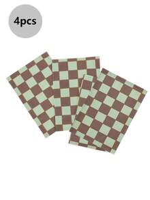 Khăn trải bàn kiểu Bắc Âu đơn giản, họa tiết kẻ caro xanh lá cây (1/2/4 chiếc), thích hợp cho bàn ăn, quán cà phê, sân hiên ngoài trời vào mùa xuân, ban công và trang trí dã ngoại trong vườn. Chất liệu giả vải lanh dày dặn, kết cấu tinh tế, thích hợp cho mọi mùa, có thể giặt, là món quà lý tưởng. Kích thước 30x45cm. - màu xanh lá - Xem 8