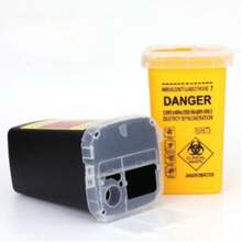 1/3PCS Sharpener Collection Bin, Black/Yellow Blade Drop Box, Sharpener Container Sharpener Disposal Box, Tattoo Waste Needle Disposal Box Convenient, Christmas Gifts, Tattoo,Simple Tool For The General Public And Tattoo Artists. Bedroom Accessories,Suitable For Professional Small Sharps Needle Disposal And Waste Tattoo Needle Disposal Container, Perfect For Home, Tattoo Salon, Embroidery, Barber Store Use - Multicolor - View 7