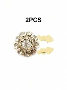 1/2/4pcs 21mm Rhinestone Button Covers For Women, Crystal Button Covers, Detachable Clip On Button Covers, Crystal Fancy Buttons For Clothing, Button Snaps With Pliers Press For Dress Suit Tux Shirt Accessories, Lead Color
