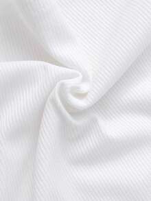 SHEIN Bộ đồ thời trang thanh lịch dành cho bé gái tuổi teen, áo thun trắng phối cùng chân váy đen dệt kim, áo có nơ đen trang trí, chân váy đính ngọc trai. - Màu Đỏ Sâu - Xem 6