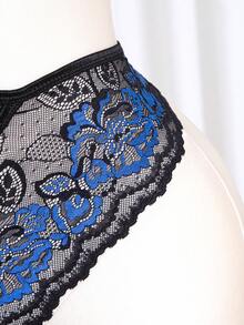 Seduluxe 2pcs/Set Plus Size Elegant Fantasy Lingerie Set - Black - View 6