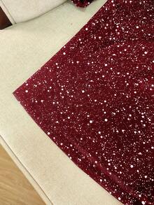 Franclia 女士圆领长袖弹力金属箔时尚上衣 - 紅色 - 查看 5