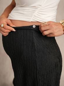 MaterniChic Maternity Clothes Maternity Pants Maternity Solid Color Pants For Daily Wear Black - Black - View 8