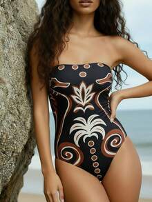 CAJUNI Bộ đồ bơi tối màu Sea Horse kỳ nghỉ sang trọng - màu đen - Xem 2