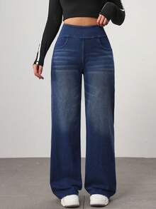 Flexra Petite 女式纯色休闲牛仔裤