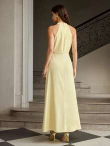 ZEYLAH 浪漫3D立体花卉长裙 - 黃色 - 查看 3