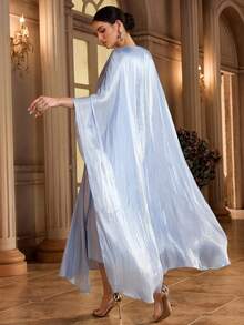 Al Najma Robe ample de style arabe avec appliqués de sequins col V pour femmes