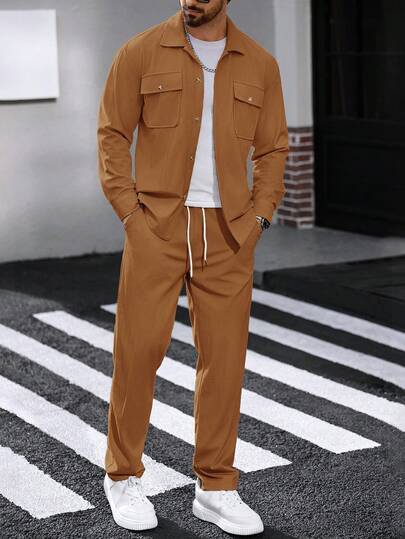 Manfinity CasualCool 2-delat set med arbetsskjortor i manchester för män