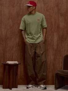 Musero Oversized Short Sleeve Graphic Printed T-Shirt Fall/SPRING SUMMER - Army Green - View 5