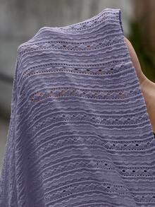 Manfinity RSRT Bộ 2 áo sơ mi cài nút khoét lỗ và quần short màu trơn cho nam, trang phục thường ngày cho chồng khi đi nghỉ, thích hợp cho kỳ nghỉ, bãi biển, giải trí hàng ngày, trang phục mùa hè - Màu tím - Xem 4