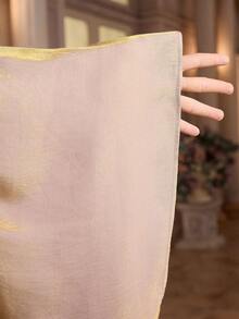 Al Najma 女士纯色高领荷叶边拼接蝙蝠袖宽松阿拉伯风格连衣裙 - 黑色 - 查看 8