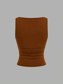 Sweetra Bộ 2 món áo tank top crop không tay tối giản thời trang cỡ lớn. - Nhiều màu - Xem 16