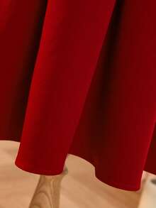 SHEIN 少女优雅可爱撞色露肩立领连衣裙，生日派对礼服 - 彩色 - 查看 7
