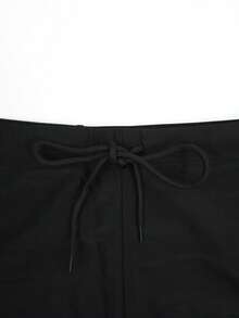 Zalmeno 男士撞色印花休闲泳裤 - 黑色 - 查看 4