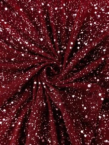 Franclia 女士圆领长袖弹力金属箔时尚上衣 - 紅色 - 查看 6