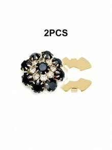 1/2/4pcs 21mm Rhinestone Button Covers For Women, Crystal Button Covers, Detachable Clip On Button Covers, Crystal Fancy Buttons For Clothing, Button Snaps With Pliers Press For Dress Suit Tux Shirt Accessories, Lead Color