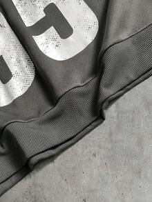 AXEPEAK Men's Numeric & Letter Print Long Sleeve Hoodie, - Black - View 7