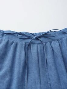 SHEIN Essnce Plus-Size Women's Spring/Summer Fashion Casual Loose Comfortable Everyday Basic Versatile Slimming Elastic Waist Wide-Leg Pants In Multiple Colors 3 Pack,Base Pants,Women Bottom,Simple Style,Baggy Pants,European Summer Women Wide Leg Pants Loose Pants For Women Elastic Waist Pants Summer Pants Spring/Summer Pants For Women Casual Vacation Pants For Women - Multicolor - View 7