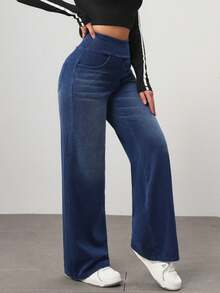 Flexra Petite 女式纯色休闲牛仔裤