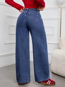 Rivivi Jeans casuales de pierna recta y holgados para uso diario - Azul - Ver 2