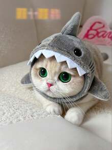 PETSIN 1 chiếc mũ đội đầu hình cá mập mềm mại, sang trọng, ngộ nghĩnh dành cho chó và mèo. Có thể điều chỉnh, là phụ kiện đáng yêu, hoàn hảo cho sử dụng hàng ngày, chụp ảnh, dự tiệc và làm đạo cụ cho thú cưng trong các dịp lễ. - Nhiều màu - Xem 3