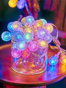 1 buah Lampu Hias Bola Kristal LED 10 LED Sepanjang 1,5M untuk Dekorasi Rumah, Lampu Hias Gelembung Bertenaga Baterai untuk Dekorasi Ruangan Dalam Ruangan, Cocok untuk Dekorasi Ruang Tamu, Dekorasi Taman, Dekorasi Perkemahan, Dekorasi Pesta Ulang Tahun, Dekorasi Pernikahan/Prom, Dekorasi Halaman, Lampu Hias Pohon Natal - MultiWarna - View 10
