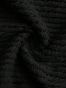 SHEIN Clasi Áo thun dài tay cổ lọ tối giản màu trơn dành cho nữ, mặc hàng ngày - màu đen - Xem 9