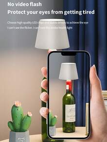 1个LED瓶灯 - 时尚百搭设计，便携式无线夜灯，适用于户外用餐、卧室和酒吧 - 三擋調光 - 查看 3